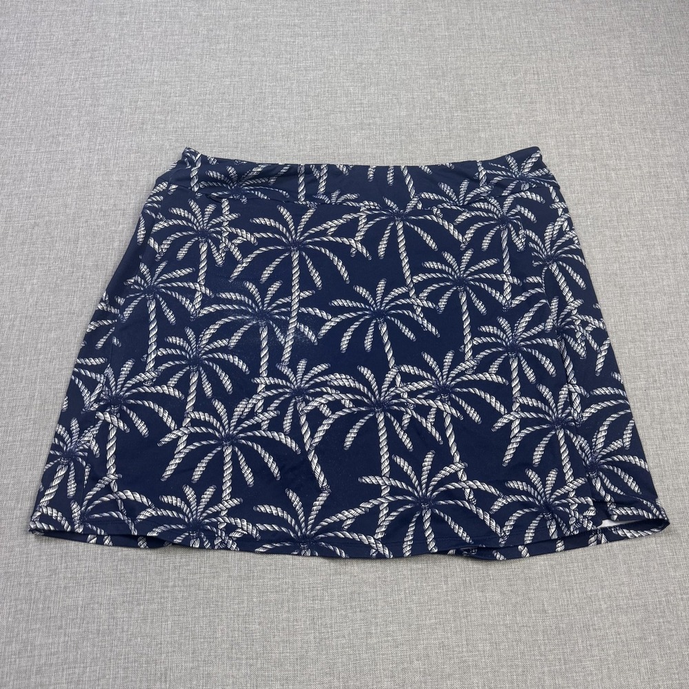 Anthony's Resort Wear Skirt Womens XL Blue A Line Short Pull On Lined Nylon